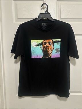 DGK Black Tee with Multicolor Portrait Block Graphic